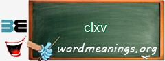 WordMeaning blackboard for clxv